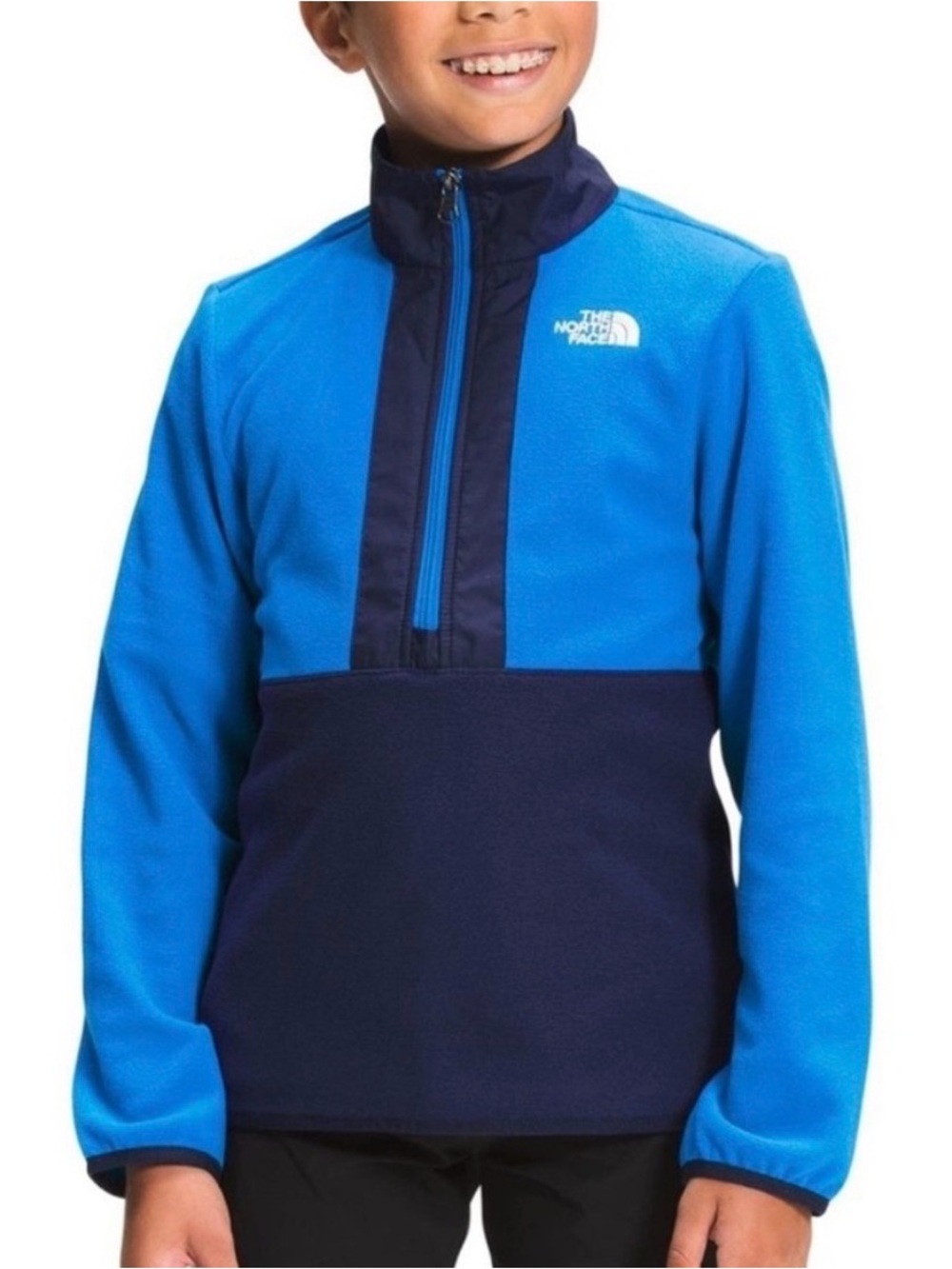 The North Face Blue and Navy Half-Zip Fleece Pullover